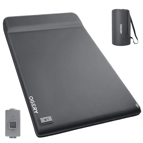 OGERY 3.15-Inch Memory Foam Sleeping Pad with Electric Pump - Grey, Full