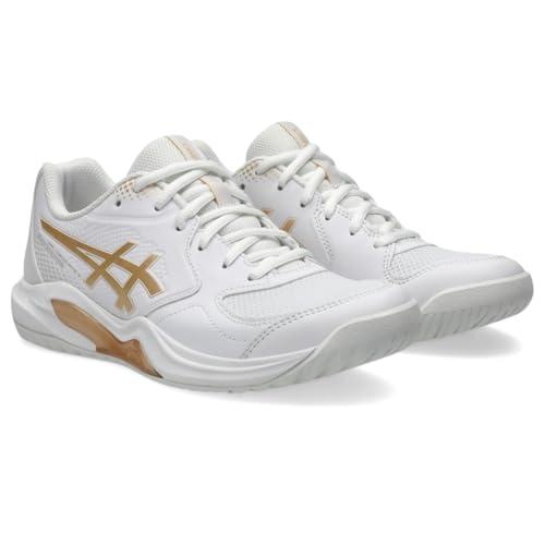 ASICS Women's Gel-Dedicate 9 Pickleball Tennis Shoes White/Champagne 8.5