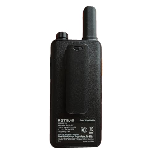 Retevis B3B Walkie Talkies Rechargeable, 1620mAh, Lightweight 2 Way Radio Long Range, Type C, Ultra Thin, VOX, Handheld Two Way Radios for Retail, Hotel, Church (10 Pack)