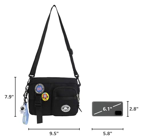 Men's Crossbody Bag Messenger Sling Shoulder Bag with Space Badge