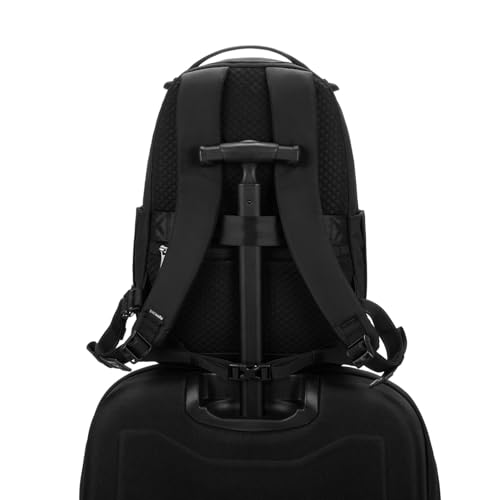16L Anti-Theft Travel Backpack with Lockable Zippers & RFID Blocking - Jet Black