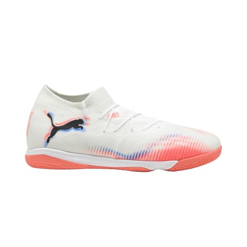 PUMA Mens Future 8 Match Indoor Soccer Cleats - White-Black-Red Variation 13