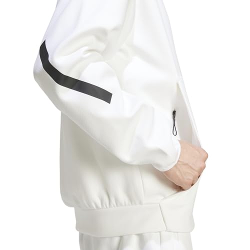 adidas Men's Z.N.E. Full-Zip Hoodie Jacket - Medium White