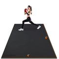 Anngrowy Black 6'x4' Heavy Duty Exercise Yoga Mat for Home Gym & Workout