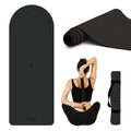 Charcoal Black Premium PU Yoga Mat with Non-Slip Grip & Carry Strap – 72x26 Inches