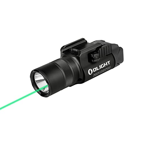 OLIGHT Baldr Pro R Tactical Flashlight with Green Beam - Black, 1350 Lumens Rail Mount