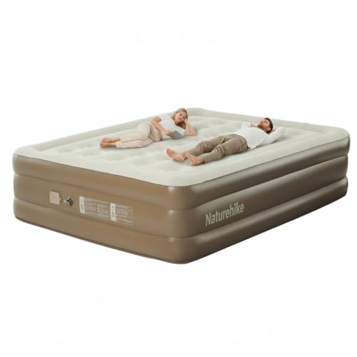 17.7in Queen Inflatable Air Mattress with Rechargeable Pump, Portable Blow-up Bed