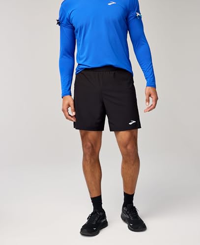 Men's 7-Inch 2-in-1 Running Shorts - Large Black with Supportive Boxer Liner