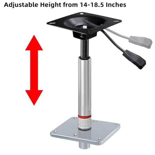 Adjustable Boat Seat Pedestal Kit 14-19 Inch with Locking Pin & Power Mount
