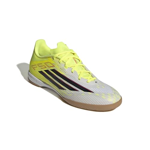 adidas Men's F50 League Indoor Soccer Shoes - Team Solar Yellow/Black/Lucid Red, Size 7.5 Men / 8.5 Women