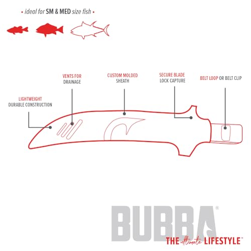 BUBBA 7-Inch Tapered Flex Fillet Knife with Non-Slip Grip | Corrosion-Resistant Stainless Steel for Fishing & Outdoors