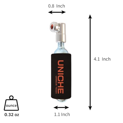 UNIQUE Silver CO2 Bike Tire Inflator with Push-to-Inflate System