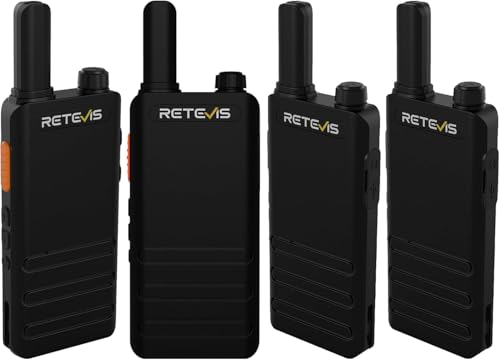 Retevis RT22P Rechargeable Compact Walkie Talkies 2-Way Radio 4 Pack Without Earpiece