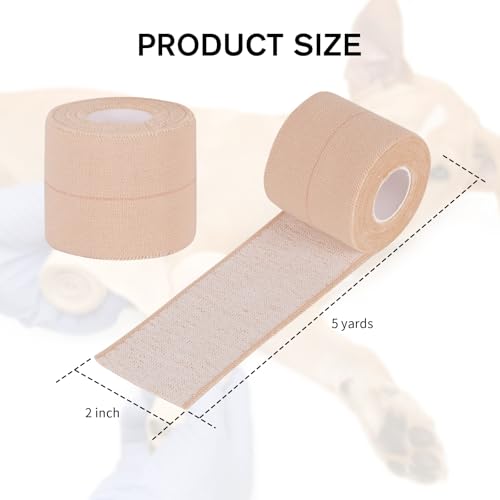 Elastic Self-Adhesive Bandage Wrap 2 Inch x 5 Yard - Pack of 4 Rolls