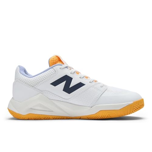 New Balance Women's FuelCell Delray V2 Tennis Shoes White Hot Marigold 8
