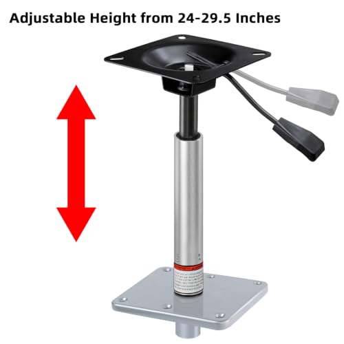 24-30 Inch Grey Pedestal Kit for Bass Boat Casting Seat with Mount
