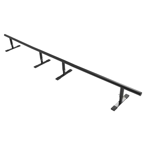Reniecy Black 98.8” Portable Skateboard Grind Rail with Adjustable Height