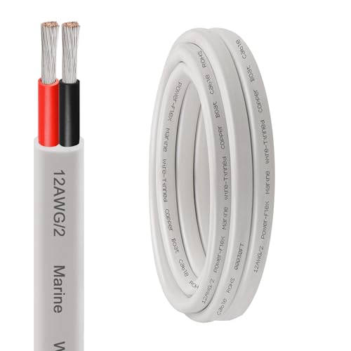 10FT Marine Grade 12 AWG Duplex Boat Cable Tinned Copper Wire - Red & Black