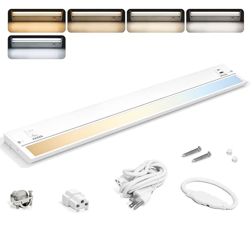 NSL LED Under Cabinet Lighting 24 Inch White Hardwired Swivel Lens