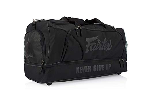 Fairtex Gym Bag BAG2 Black - Muay Thai MMA Boxing Duffel Storage