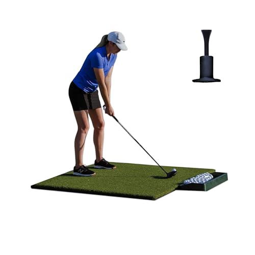 5x5-Foot Commercial Golf Practice Mat with Realistic Turf & Tee Insert