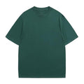 Men's Oversized Heavyweight Cotton T-Shirt Crew Neck Short Sleeve Basic Tee - Large Dark Green