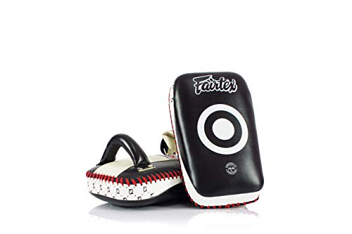 Fairtex Curved Muay Thai Pads - Black & White Standard Kickboxing Shield