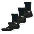 Large Black Swiftwick Performance Quarter Crew Trail Running & Cycling Socks 3 Pack