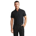 Rhone Men's Regatta Pique Polo - Small Black, Anti-Odor Moisture-Wicking Golf Shirt