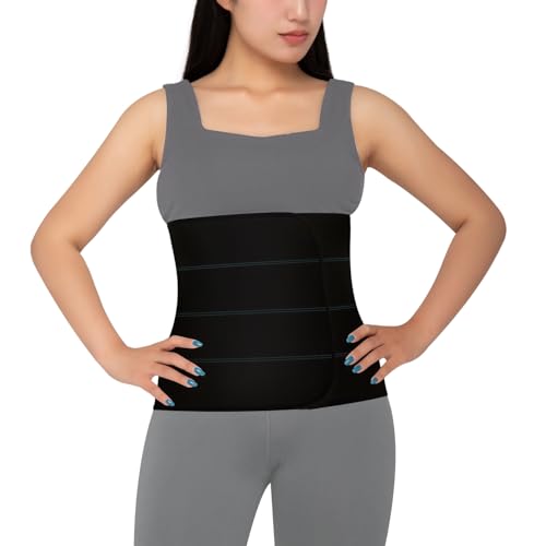 Post Surgery Abdominal Binder Support Belt 4 Panel Black 60-75 Inches XL
