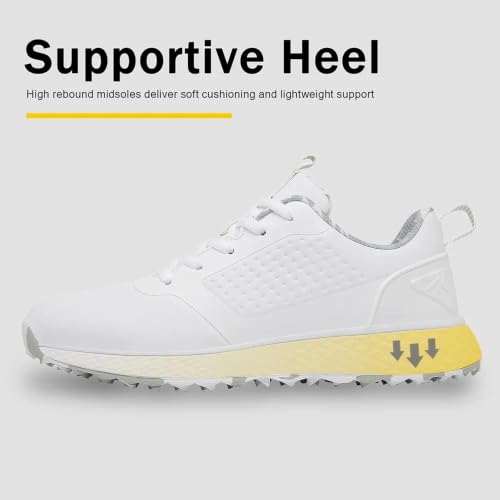 Ultiant Women’s Spikeless Waterproof Golf Shoes - White & Grey, Size 8.5