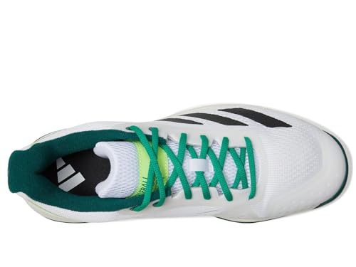 Adidas Men's Courtflash Pickleball Shoes White/Black/Collegiate Green - Lightweight, Durable Court Sport Footwear