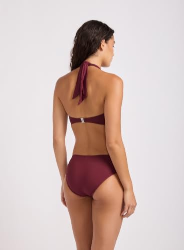 Seafolly Women's Halter Bandeau Swimsuit - Dark Burgundy, Size 4