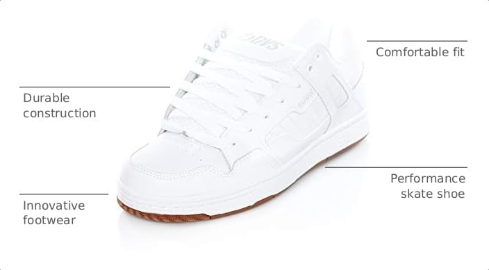 DVS Enduro 125 Skate Shoes Mens White Reflective Gum 11.5