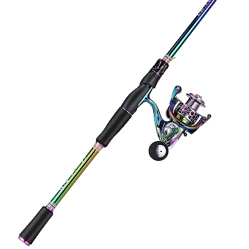 Spinning Fishing Reel and Rod Combo - Lightweight 1.8m/5'10'' with LY1000 Reel for Freshwater Bass Trout