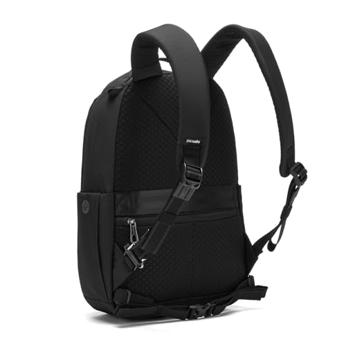 16L Anti-Theft Travel Backpack with Lockable Zippers & RFID Blocking - Jet Black