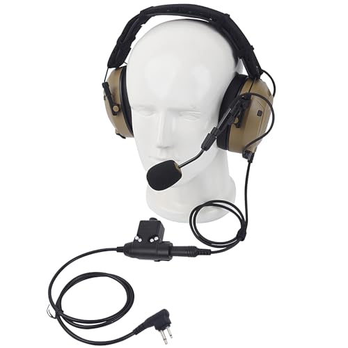 Noise Cancelling Military Tactical Headphones with U94 PTT Mic for Airsoft & Outdoor Use
