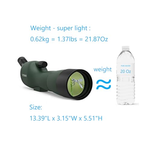 20-60x60 HD Spotting Scope for Target Shooting Birding Hunting with Tripod