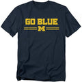 University of Michigan Go Blue Lines T-Shirt for Adults Large Navy