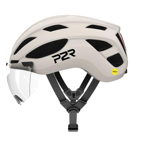 Bike Helmet with Rear LED Light and MIPS Protection - Medium Greyish White