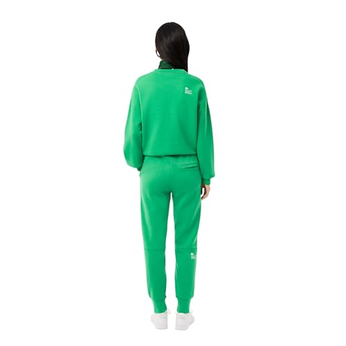 Lacoste Women's Two-Ply Green Trackpants - Calathea Style, Tapered Fit