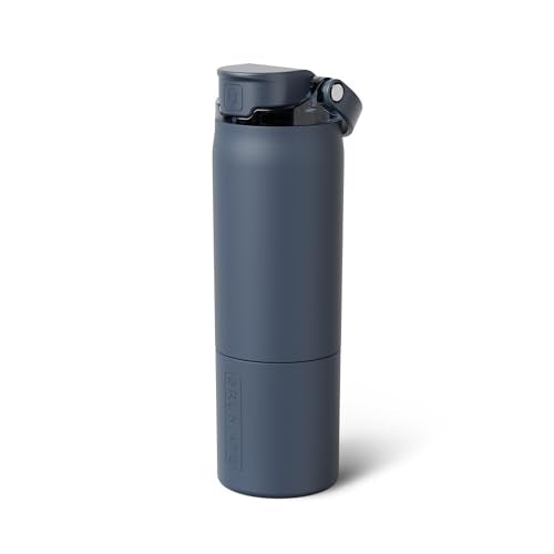 Insulated 25oz Water Bottle with Leakproof Silicone Straw - Nightfall Blue