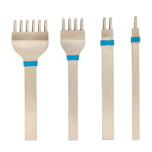 Leather Stitching Chisel Set with 5mm Spacing - Diamond Tip Leather Punch Tool Kit