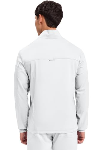 Cherokee WW Revolution Scrub Jacket Men Zip Front Nurse Jacket 5 Pockets Large White