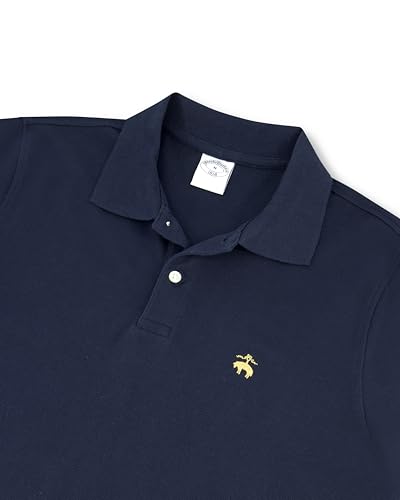 Men's Short Sleeve Cotton Pique Polo Shirt - Blue, Large