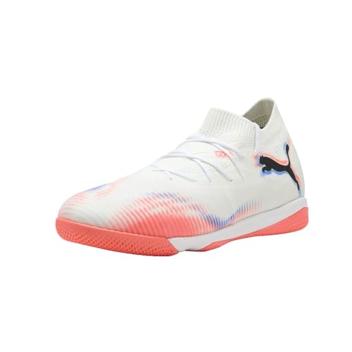 PUMA Mens Future 8 Match Indoor Soccer Cleats - White-Black-Red Variation 13