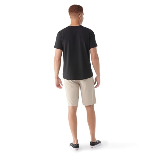SmartWool Men's Perfect Crew Short Sleeve Tee X-Large Black - Merino Wool Cotton Blend