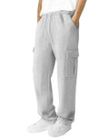 Men's Fleece Cargo Sweatpants Loose Fit Cotton Joggers with 5 Pockets