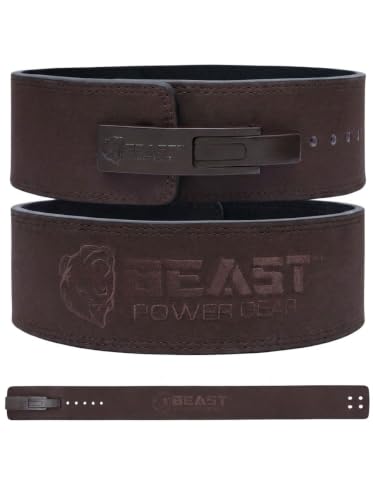 Brown Medium Lever Weight Lifting Belt for Powerlifting Support - Beast Power Gear