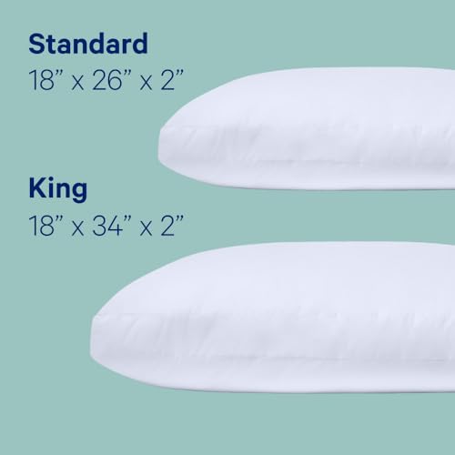 Casper Sleep Essential Pillow 2-Pack - Standard Down-Alternative Bed Pillows, Medium-Soft Support